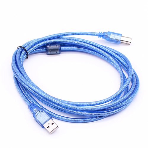 USB2.0 cable for printer 3m Transparent Blue
