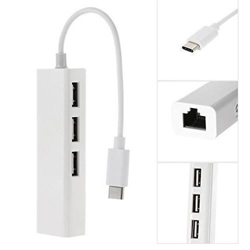 Type-C to RJ45 with 3xUSB2.0 HUB adapter/006931